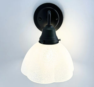 Frosted Texturized White Flower Wall Sconce