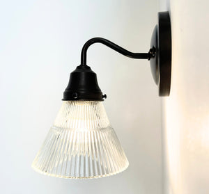 Small Holophane Clear Glass Wall Sconce