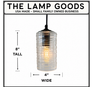 Clear Ribbed Glass Industrial Pendant Light - The Lamp Goods