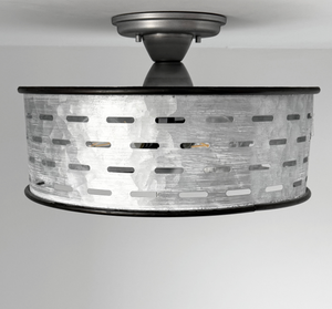 Barn Rivet Drum Ceiling Light
