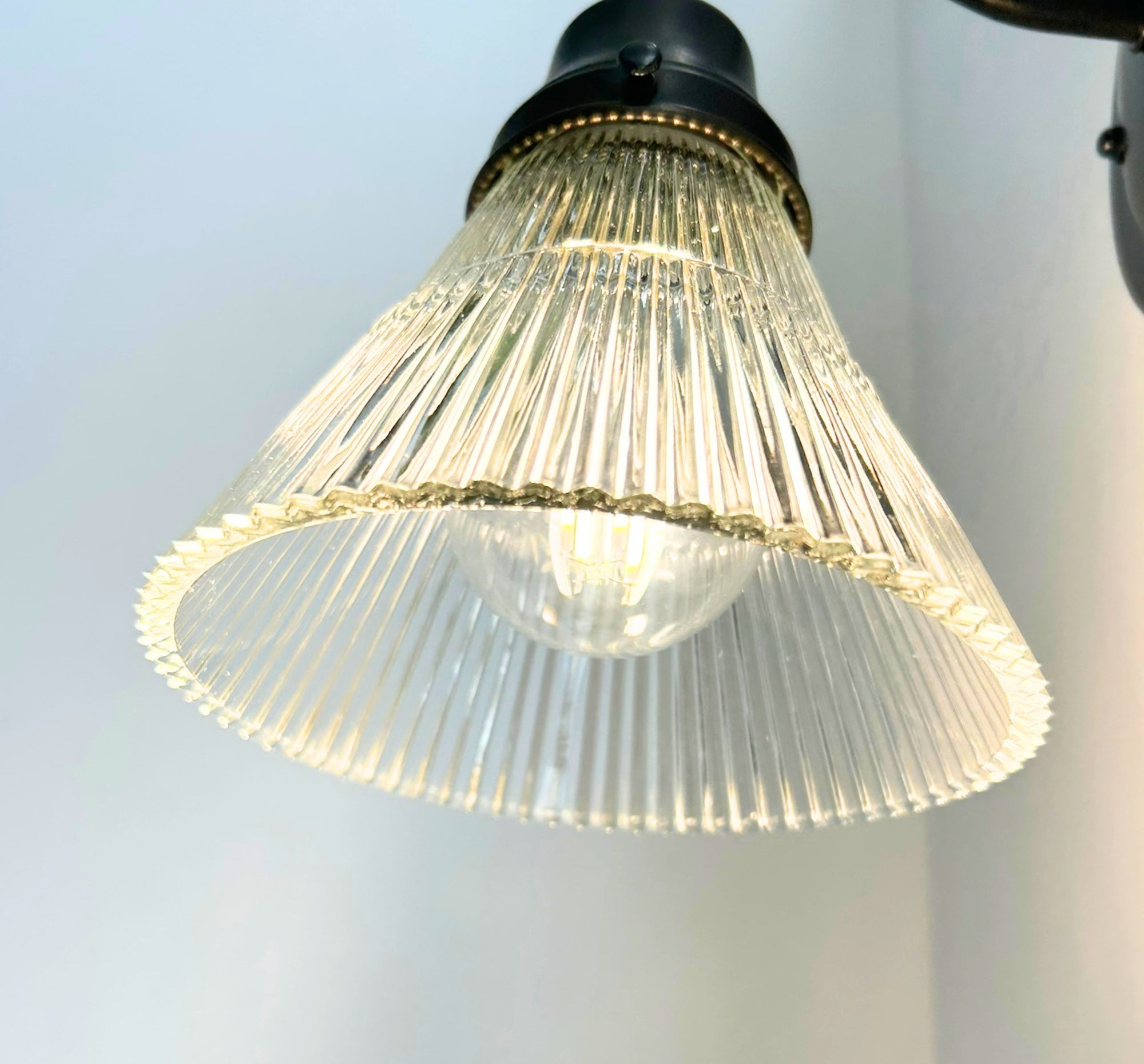 Small Holophane Clear Glass Wall Sconce