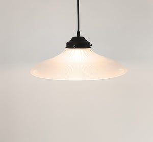 Salvaged Antique Holophane Wide Flare Frosted Pendant