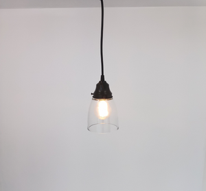 Simple Clear Farm Bell Glass Pendant