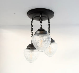Heritage Hobnail Acorn Trio Ceiling Light - The Lamp Goods