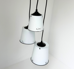 Farmhouse White Barn Distressed Trio Pendant