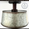 Copper-Edge Galvanized Farm Drum Ceiling Light