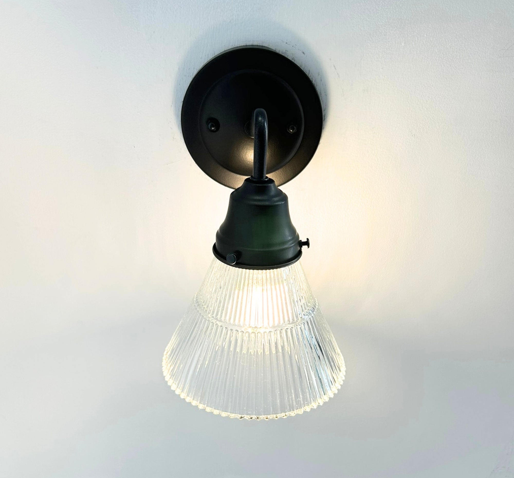 Small Holophane Clear Glass Wall Sconce