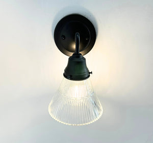 Small Holophane Clear Glass Wall Sconce