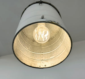 White Rustic Farmhouse Silo Pendant Light