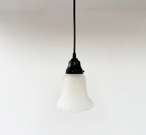 Vintage Angled Ribbed Glass Pendant Light