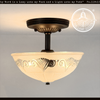 Antique Frost and Clear Art Deco Embossed Ceiling Light | The Lamp Goods