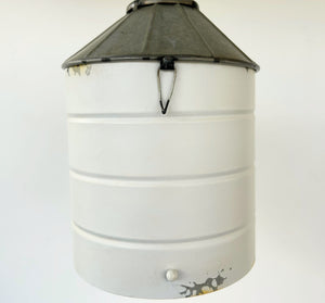 White Rustic Farmhouse Silo Pendant Light