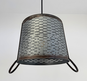 Rustic Farmhouse Pierced Bucket Pendant