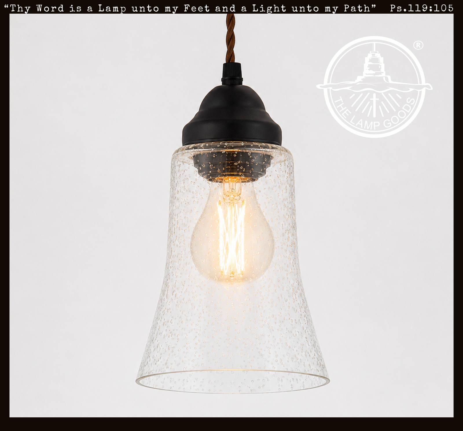 Tall Seeded Bell Pendant Light