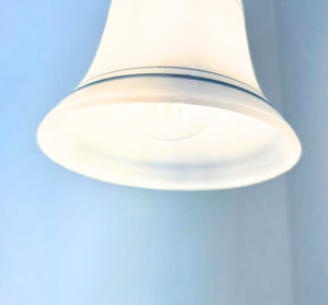 1940's Traditional Milk Glass Bell Wall SCONCE With Blue Accent