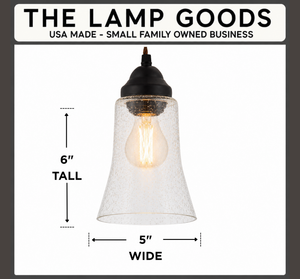 Tall Seeded Bell Pendant Light