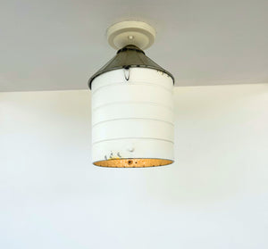 Rustic White Farmhouse Silo Ceiling Light