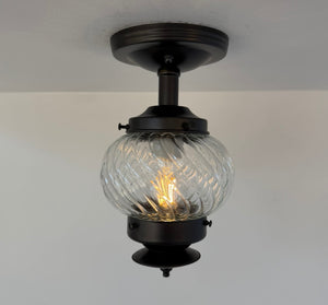 Vintage Twisted Glass Lantern Ceiling Light