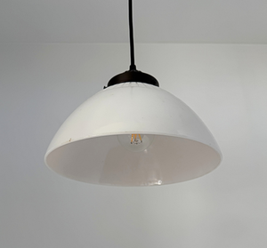 Rare Antique Partial Waffle Milk Glass Pendant