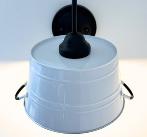 WHITE ENAMEL COUNTRY BARN WALL SCONCE