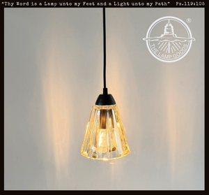 Amber Faceted Tapered Glass Pendant Light - The Lamp Goods