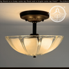 Frosted Panel Clear Rib Simple Ceiling Light | The Lamp Goods