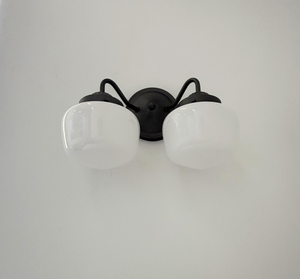 Simple Schoolhouse Double Sconce — shown to scale