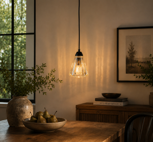 Amber Faceted Tapered Glass Pendant Light - The Lamp Goods