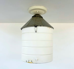 Rustic White Farmhouse Silo Ceiling Light