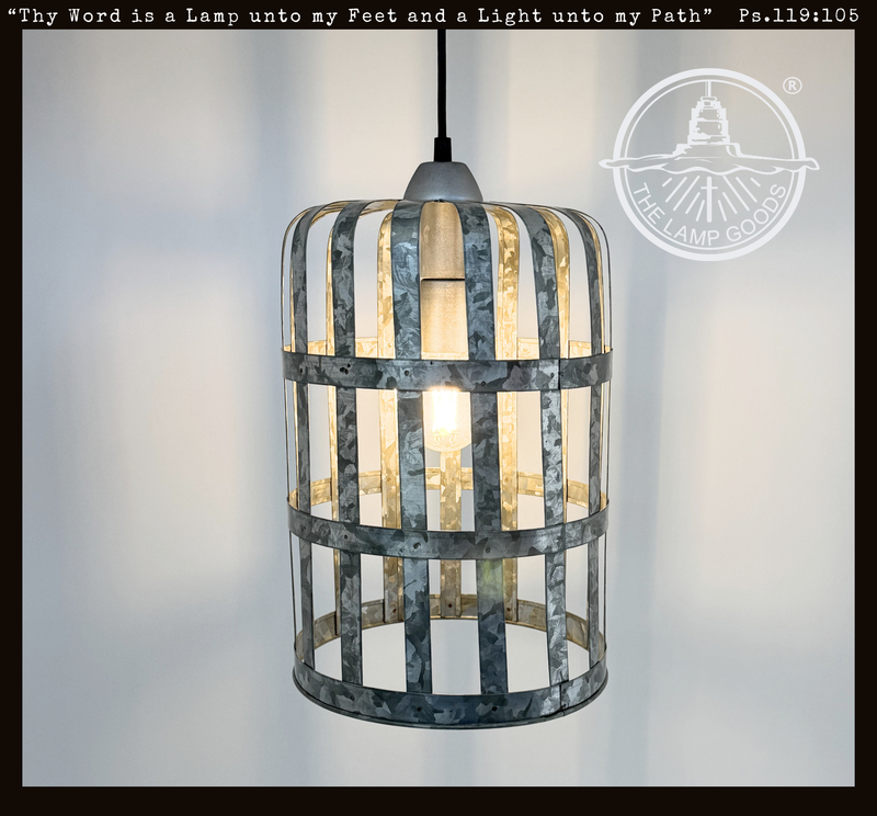 Galvanized Farmstead Cage Pendant Light