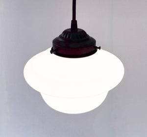 Vintage Bell Milk Glass Pendant