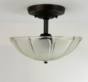 Farmhouse frosted glass ceiling light, handmade by The Lamp Goods
