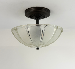 Farmhouse ceiling light, frosted glass finish