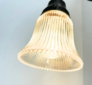 Amber Holophane Clear Glass Wall Sconce