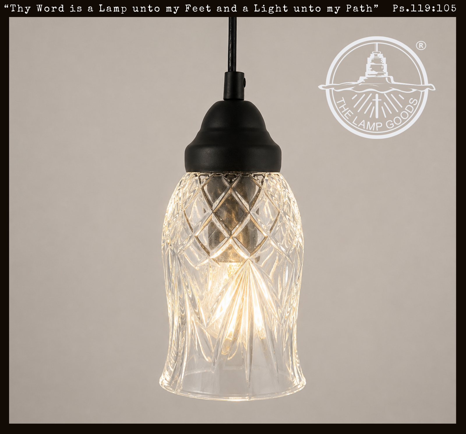 Heavy Leaded Glass Diamond Clear Flare Pendant