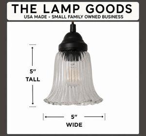 Heavy Pressed Scallop Flare Holophane Pendant