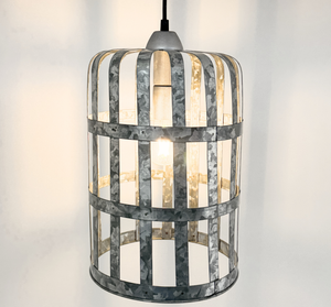 Galvanized Farmstead Cage Pendant Light