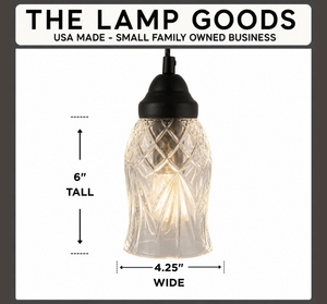Heavy Leaded Glass Diamond Clear Flare Pendant