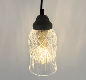 Heavy Leaded Glass Diamond Clear Flare Pendant