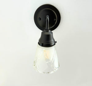 Frost and Clear Crossed Glass Wall Sconce