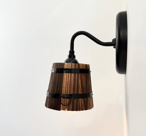 Mini Wooden Barrel Wall Sconce