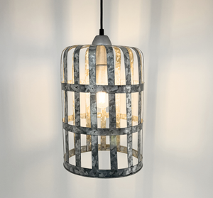 Galvanized Farmstead Cage Pendant Light