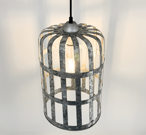 Galvanized Farmstead Cage Pendant Light