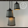 Corrugated Barn Metal Galvanized Rustic Trio Pendant