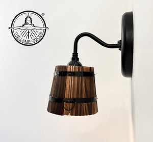Mini Wooden Barrel Wall Sconce