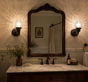Glass Torch Clear Acorn Wall Sconce