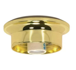 RETRO 1960's Antique DRUM Flush Mount Ceiling Light Brushed Nickel - The Lamp Goods