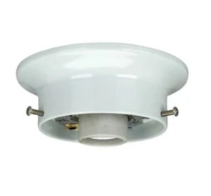 RETRO 1960's Antique DRUM Flush Mount Ceiling Light Brushed Nickel - The Lamp Goods