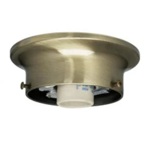 RETRO 1960's Antique DRUM Flush Mount Ceiling Light Brushed Nickel - The Lamp Goods
