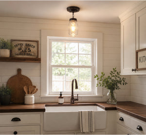 Mason Jar New Quart Ceiling LIGHT With Chain